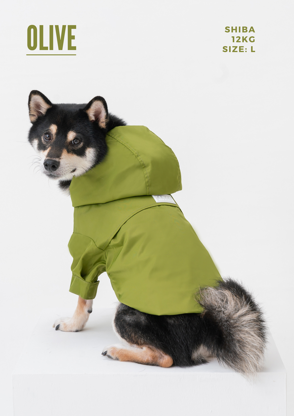 Tribeca adjustable velcro raincoat - Olive