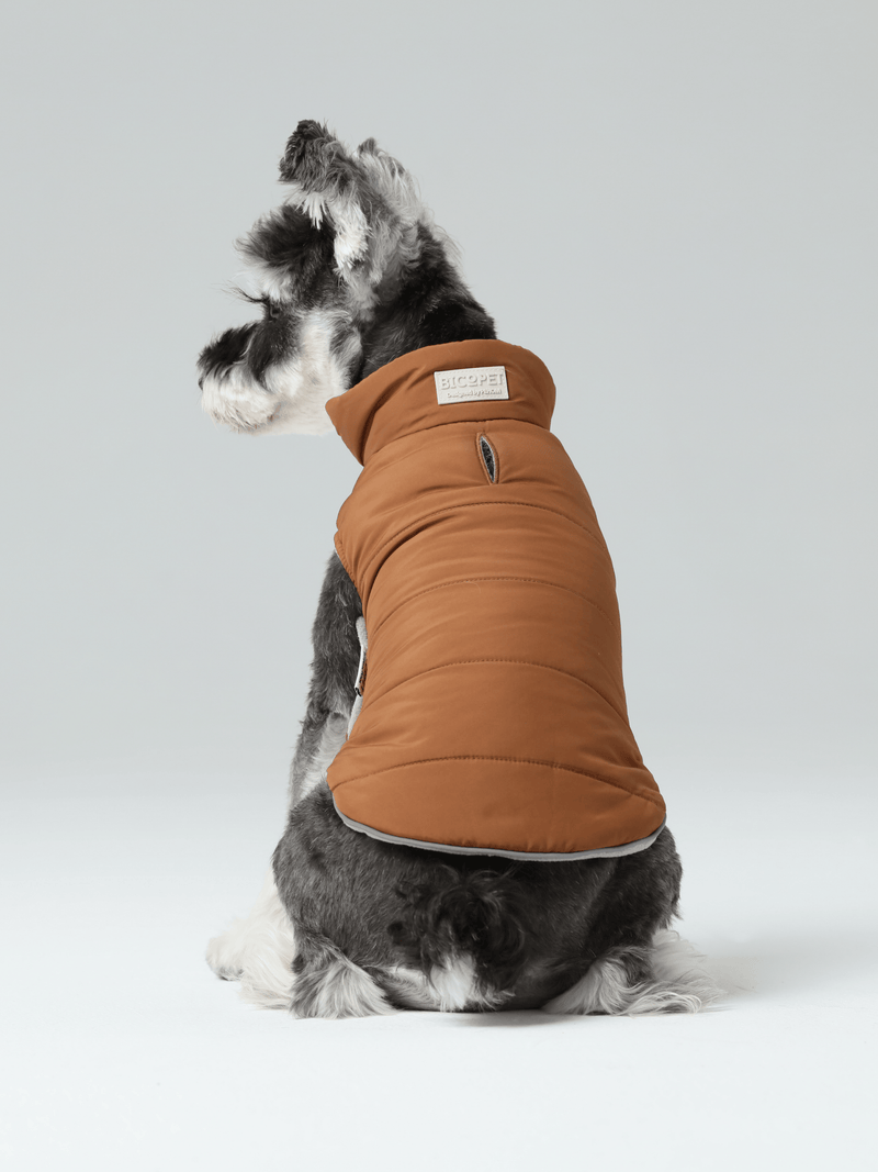 Reversible Dog Vest Jacket - Orange Grey