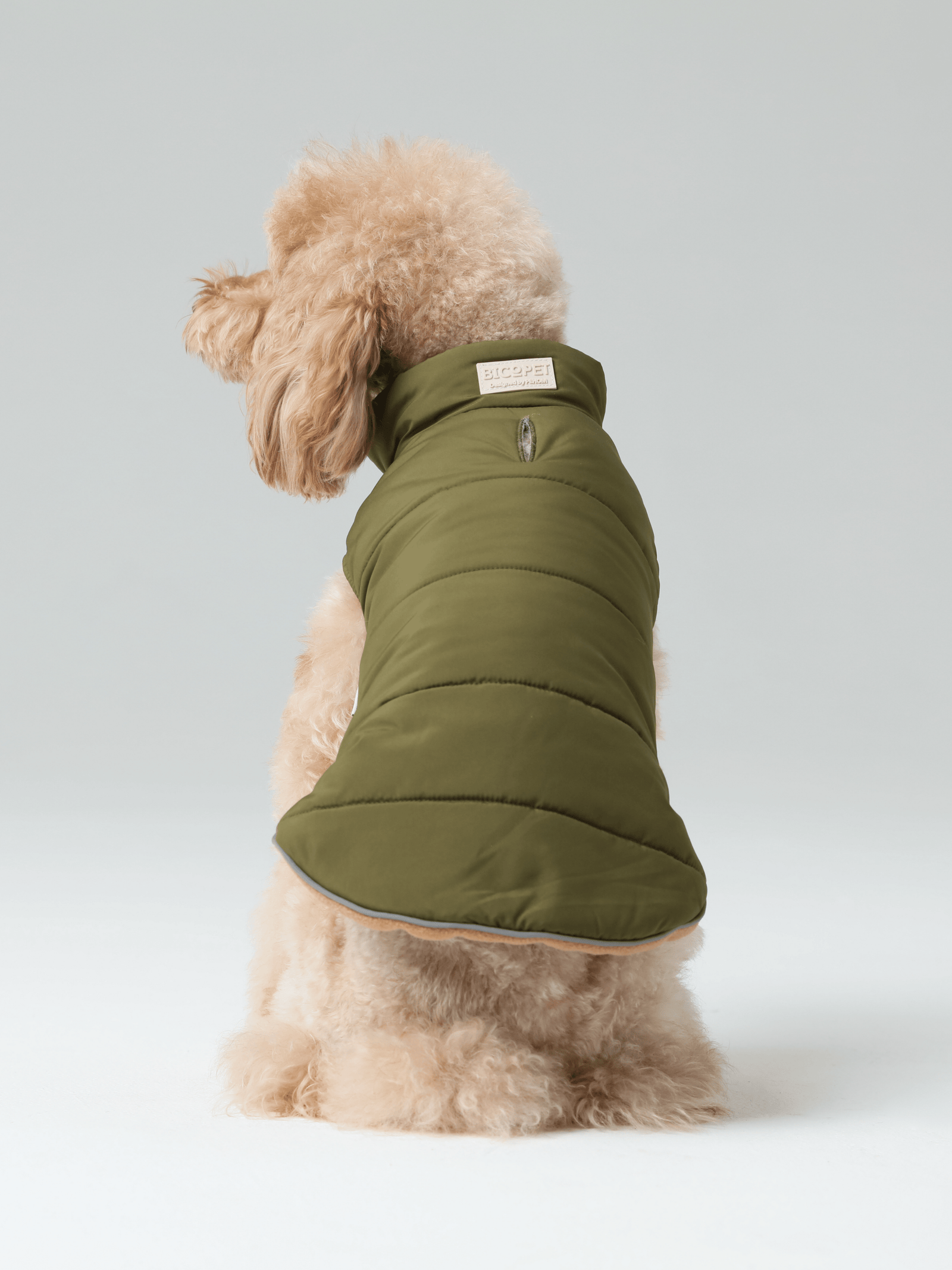 PEHOM｜REVERSIBLE DOG VEST JACKET - GREEN BROWN – pehomnyc