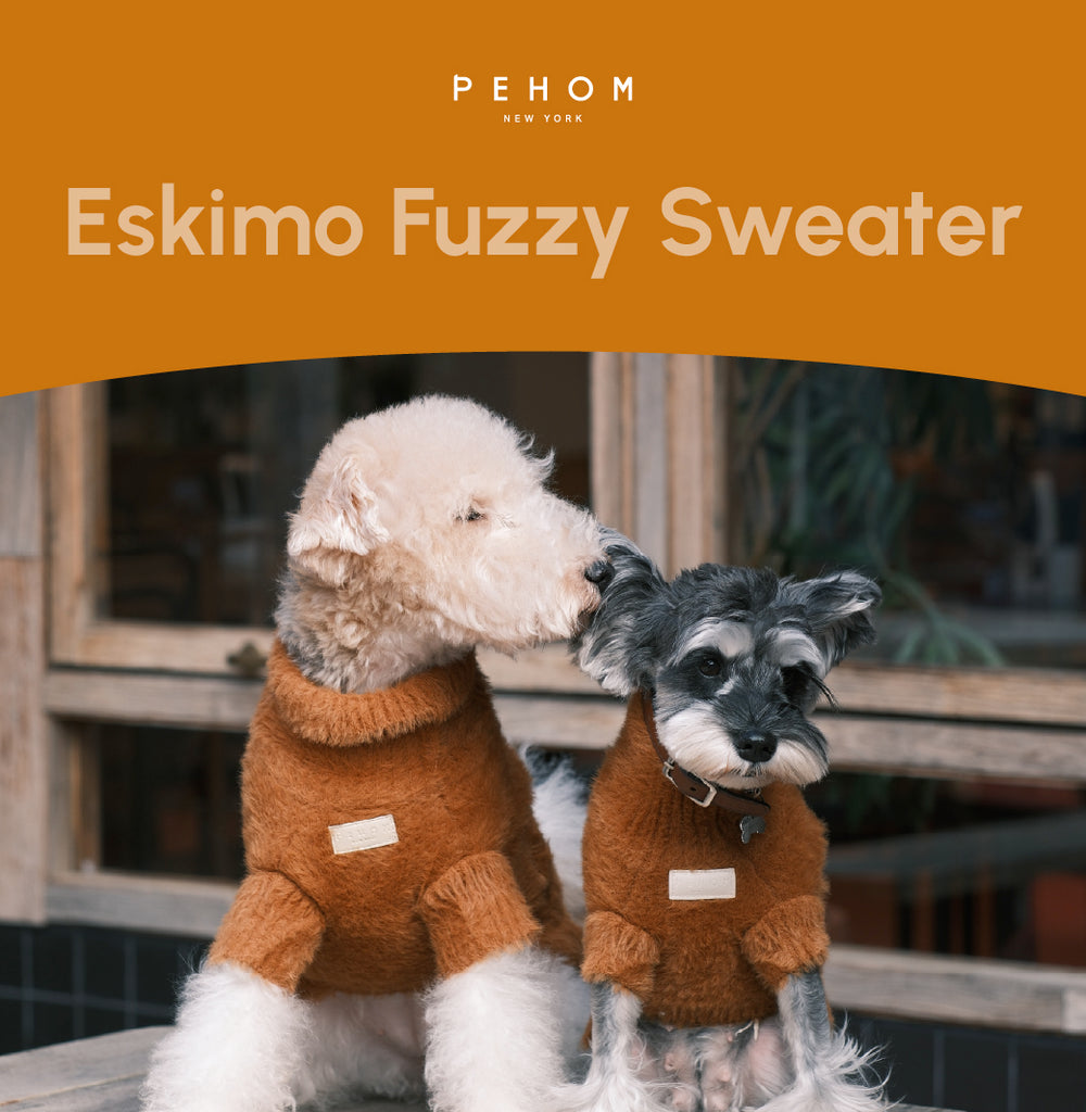 Pono'i ポノイー　eco fur gilet PEHOM｜ESKIMO FUZZY SWEATER - ORANGE – pehomnyc