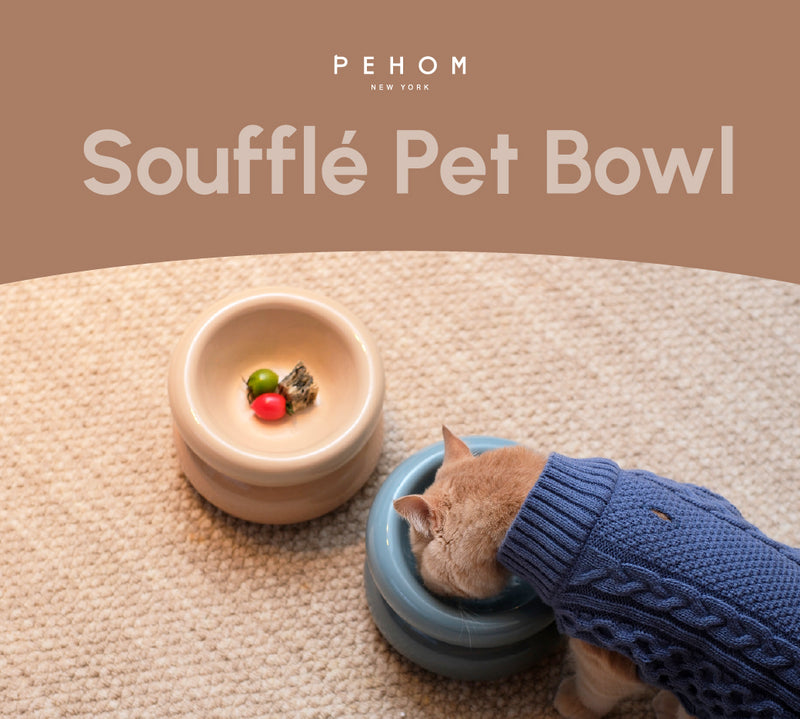 Soufflé Pet Bowl - Cream Beige