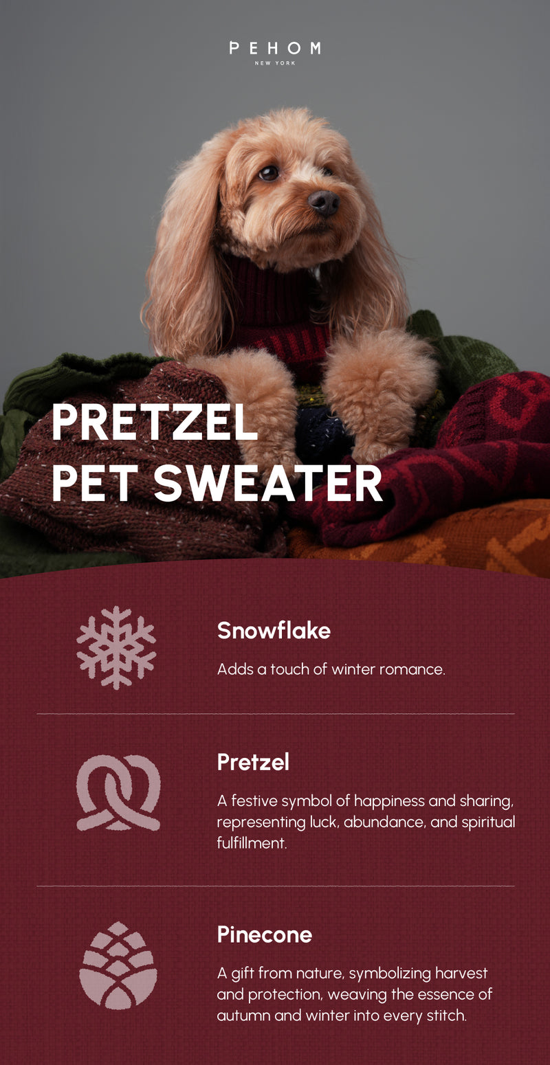Pretzel Pet Sweater - Burgundy Red