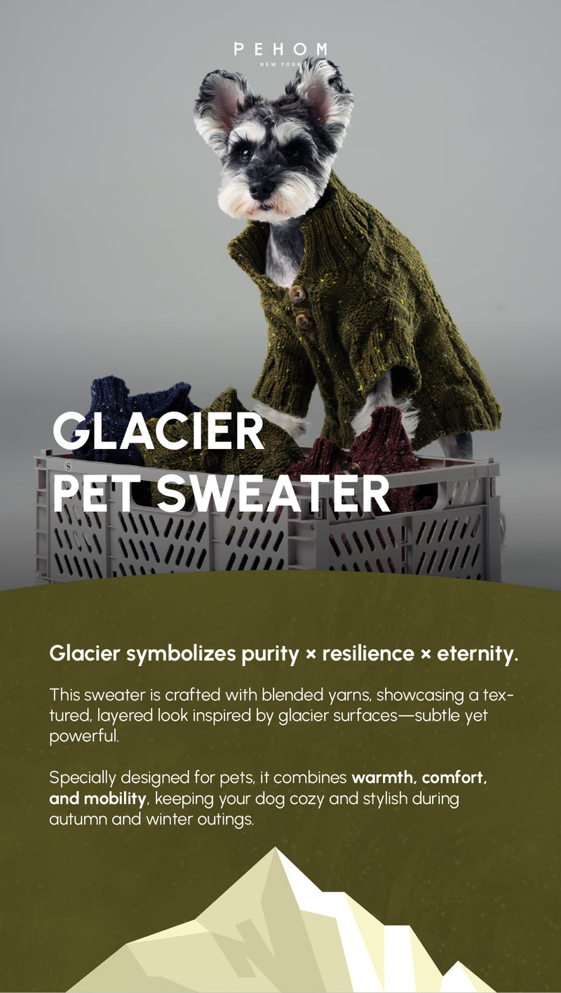 GLACIER PET SWEATER - OLIVE GREEN