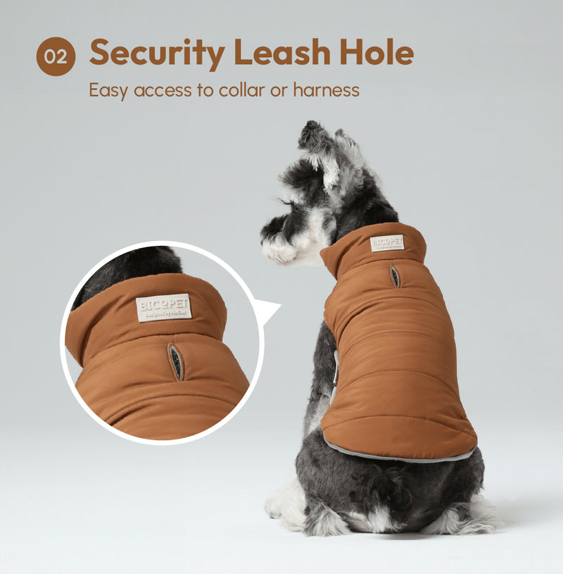 Reversible Dog Vest Jacket - Orange Grey