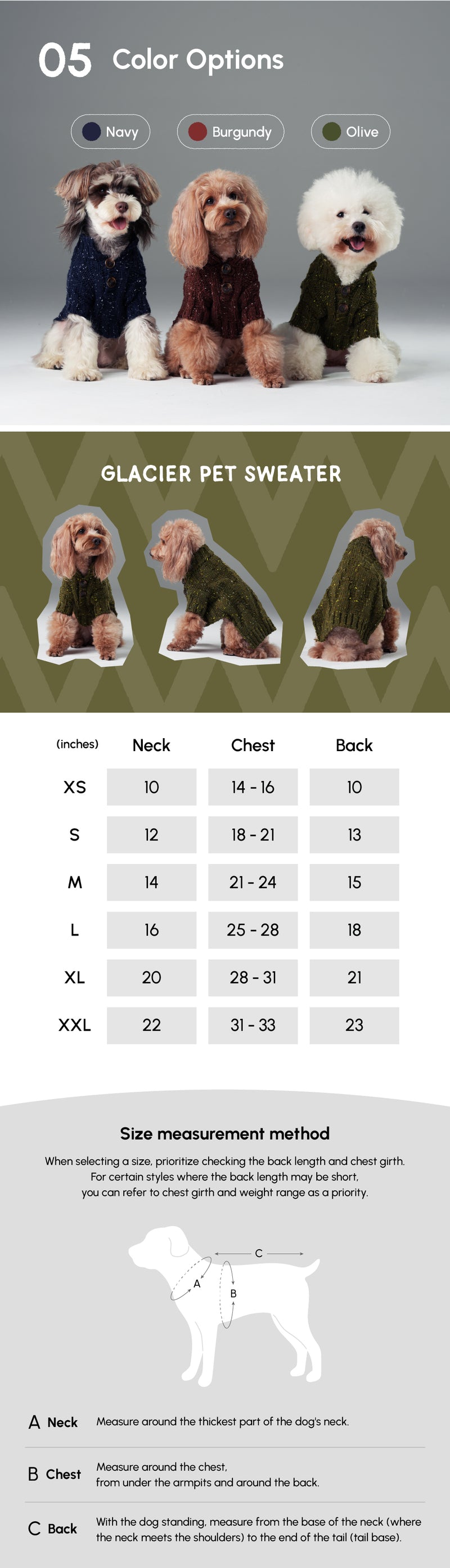 GLACIER PET SWEATER - OLIVE GREEN