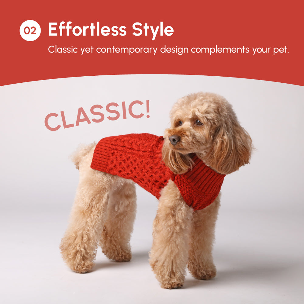 【few,】Poodle Knit Vest PEHOM｜PET SWEATER VEST - RED – pehomnyc