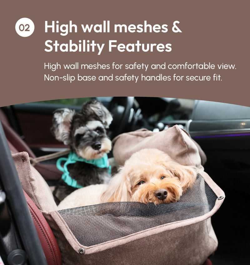 Puff Guard Dog Car Seat - Camel