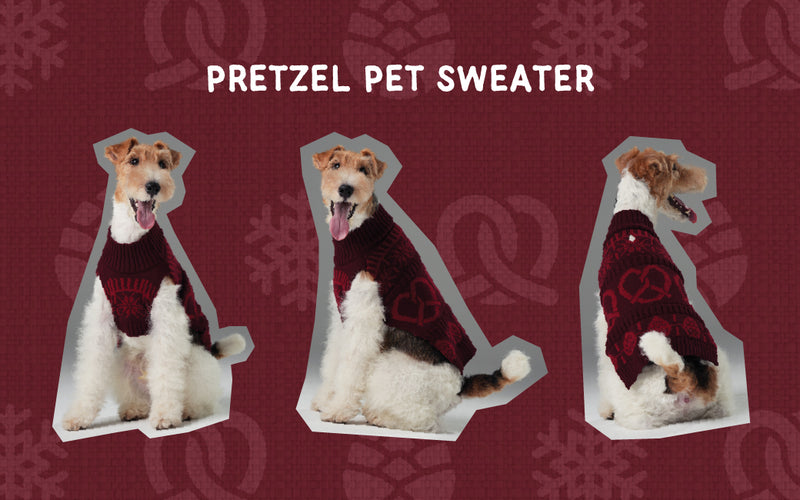 Pretzel Pet Sweater - Burgundy Red