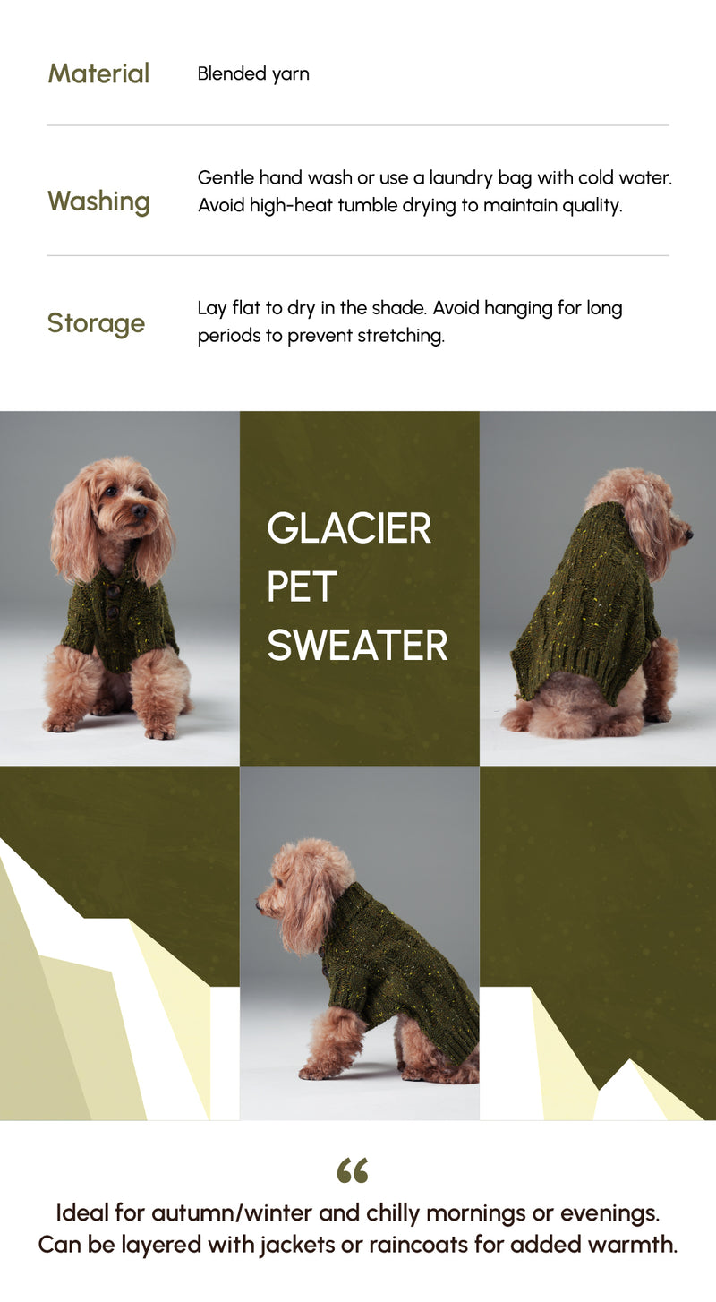 GLACIER PET SWEATER - OLIVE GREEN