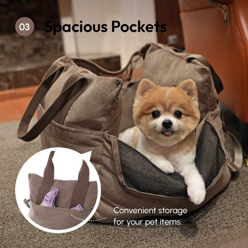 Puff Guard Dog Car Seat - Camel