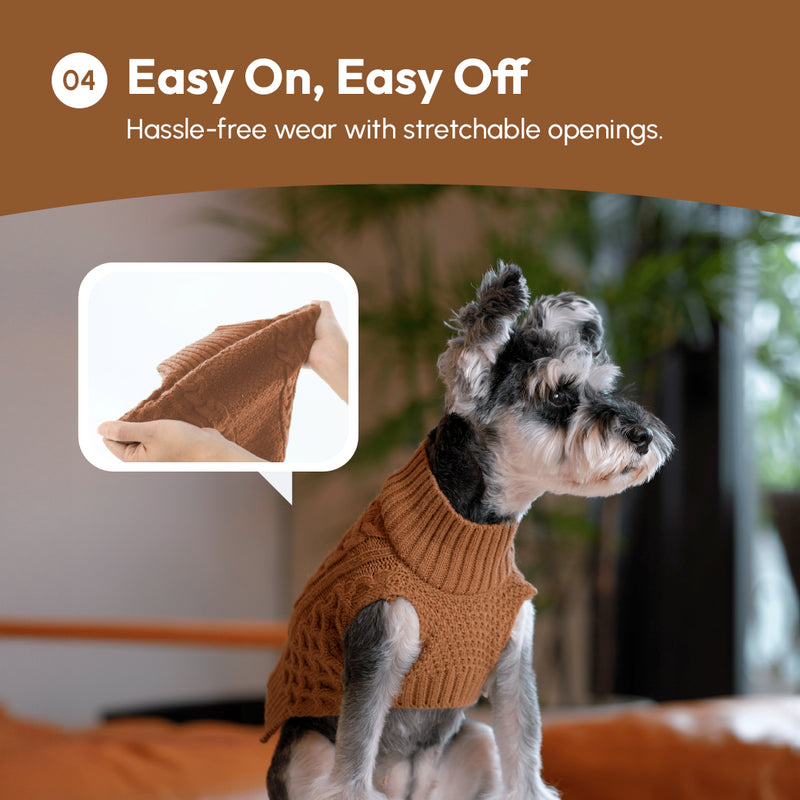 Pet Sweater Vest - Toffee Orange