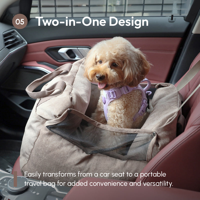 Puff Guard Dog Car Seat - Camel