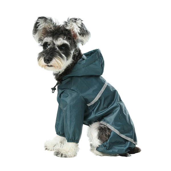 Ultralight Full covered hooded waterproof dog jacket - Blue