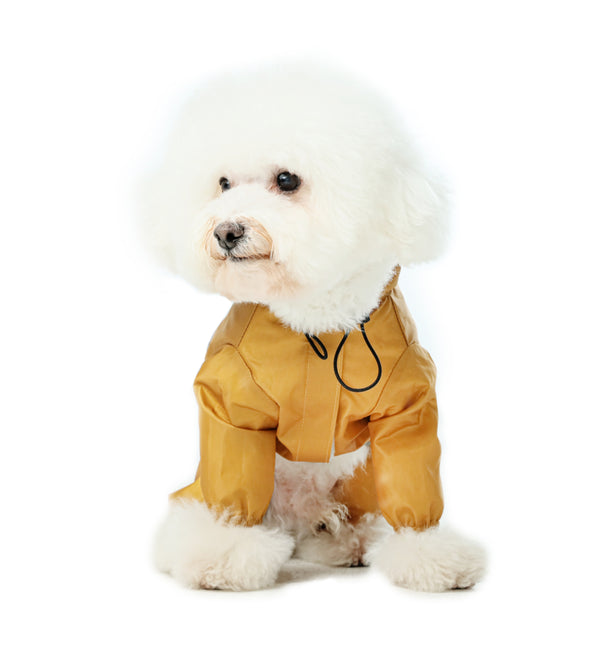 Ultralight Full covered hooded waterproof dog jacket - Yellow