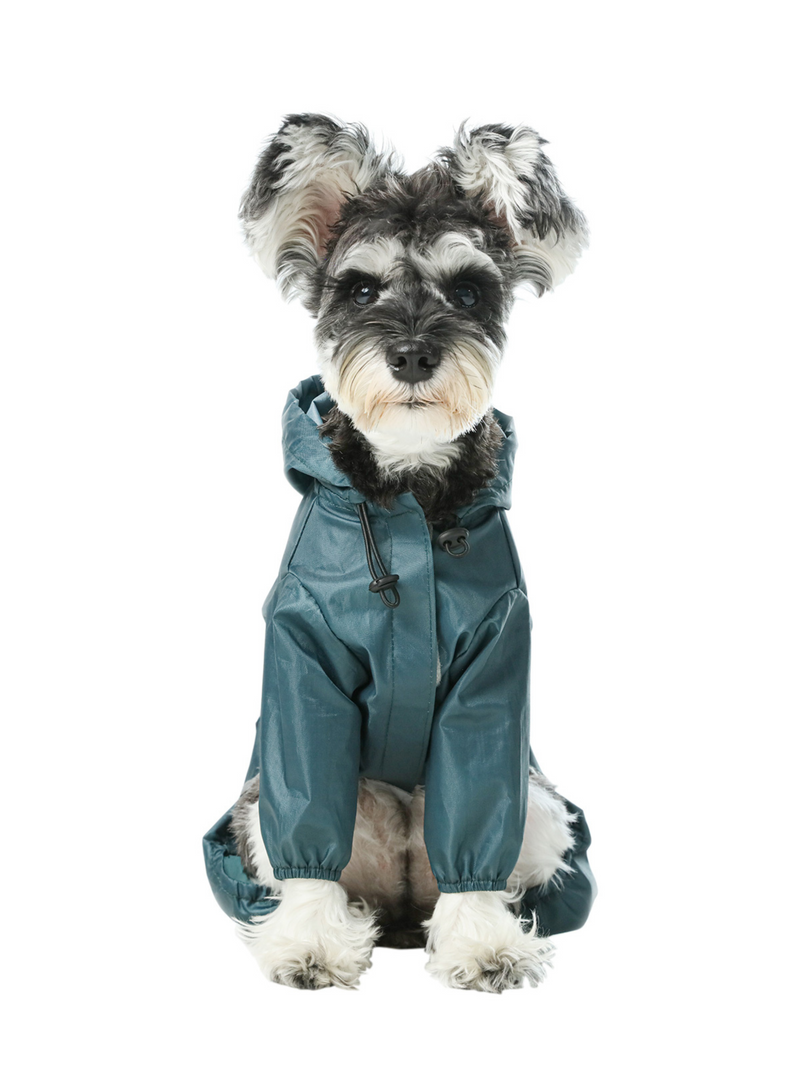 Ultralight Full covered hooded waterproof dog jacket - Blue