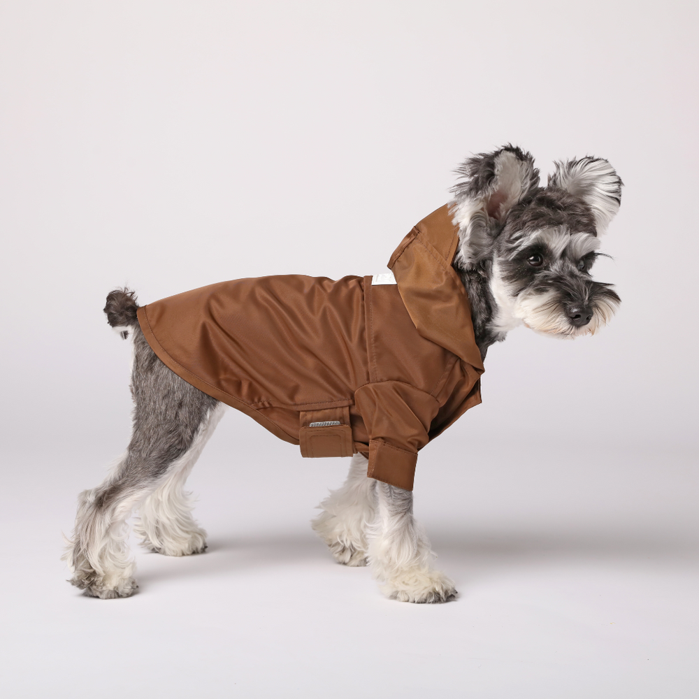 PEHOM｜TRIBECA ADJUSTABLE VELCRO RAINCOAT - CHOCO – pehomnyc