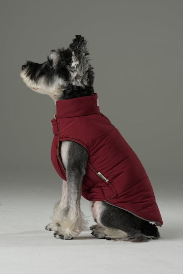 Reversible Dog Vest Jacket -  Red Brown