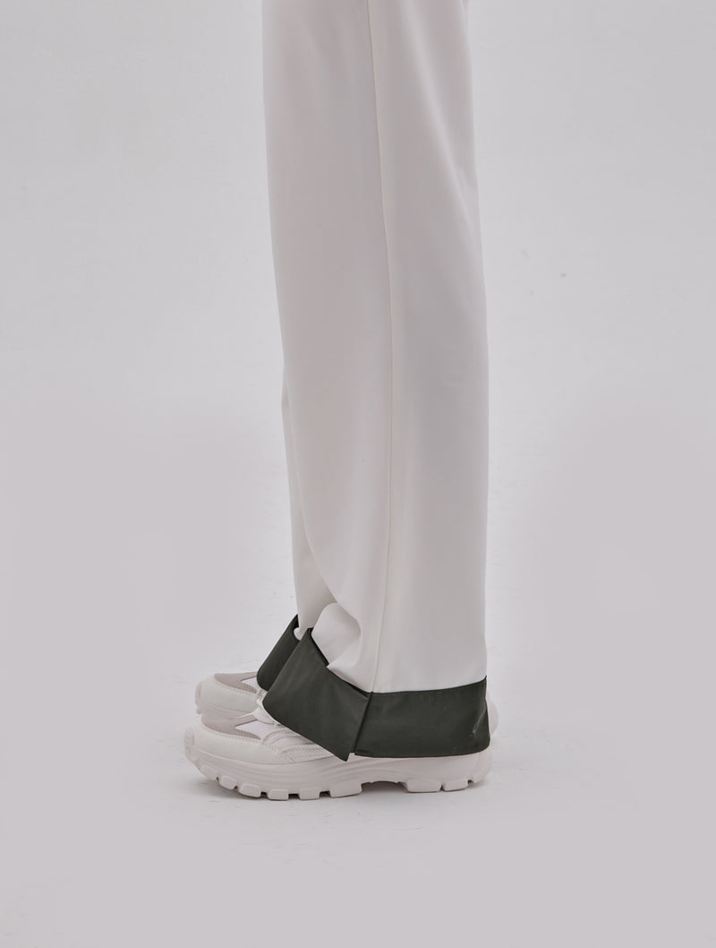Wide Leg Velcro-cuff trouser